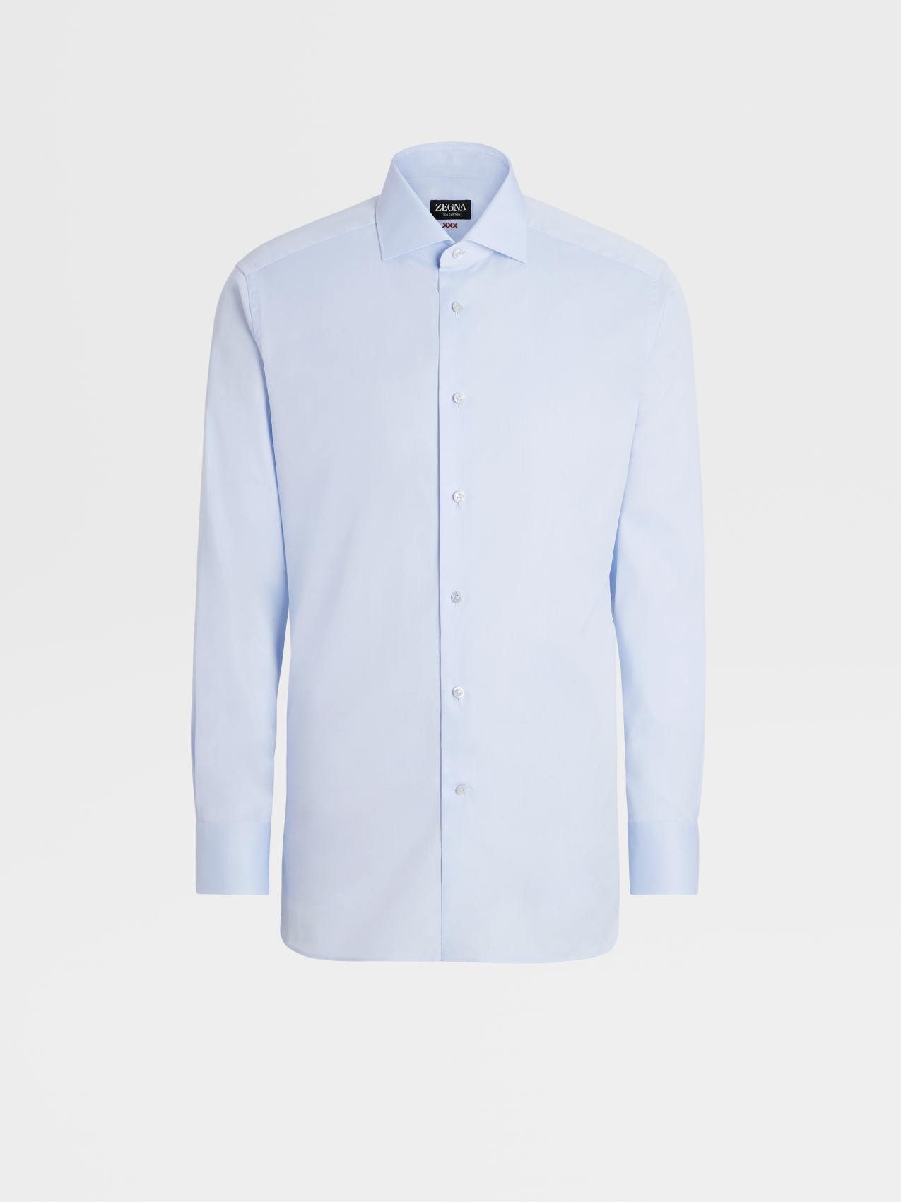 Light Blue Cotton Long-sleeve Shirt